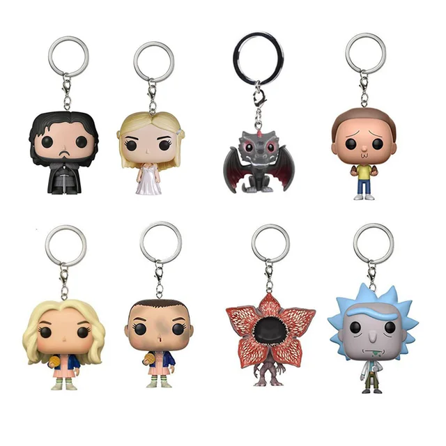 game of thrones rick and morty stranger things walking dead keychain