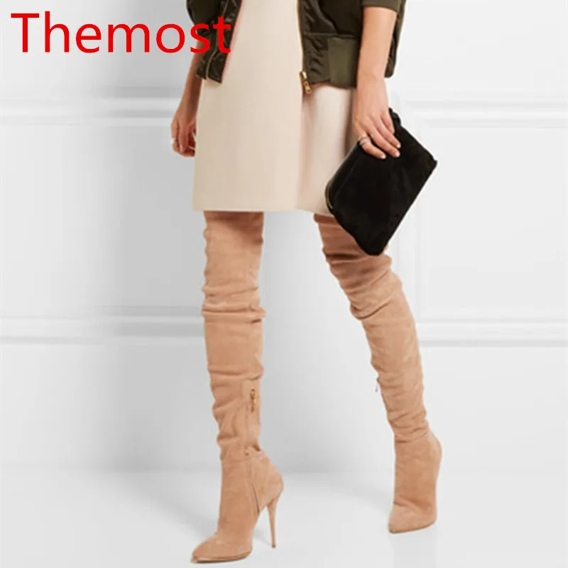 

The latest fashion tip is high heels with suede runway runway catwalk boots