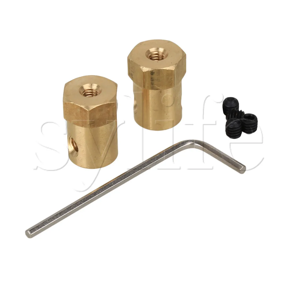 Golden Tone 4mm Brass Shaft Motor Flexible Coupling Coupler For DC