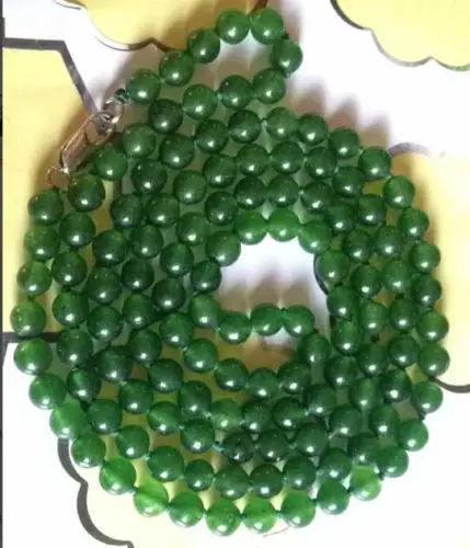 

Dark Green 6mm Emerald Roundel Beads Necklace 35