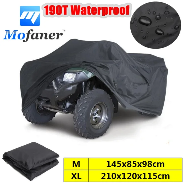 US $11.09 Mofaner Black Universal M/XL 190T Waterproof Quad ATV Cover Vehicle Scooter Motorbike Cover