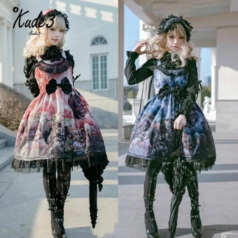 

Dragon & Knight Cat Cool Gothic Style Women's Lolita JSK Dress Vintage Gorgerous CAT FAIRYTAIL Cute One-piece 2 Styles Cape 4829
