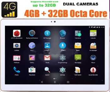 10 inch 3G 4G Tablet Octa Core 4GB RAM 32GB ROM IPS 1280*800 Dual Cameras Android 5.1 10.1 Tablet+Gifts