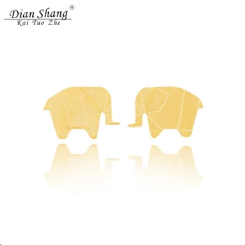 

DIANSHANGKAITUOZHE 10pairs/lot Earring Cute Vintage Origami Elephant Women Stud Earrings Stainless Steel Earings Fashion Jewelry