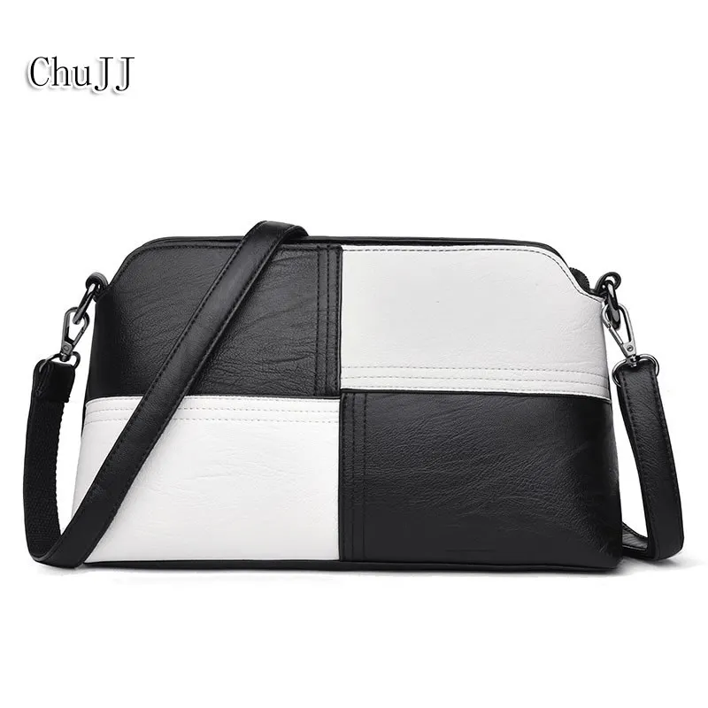 

Chu JJ Women's Genuine Leather Handbags All-match Shoulder CrossBody Bags Ladies Fashion Patchwork Messenger Bag Women Bags