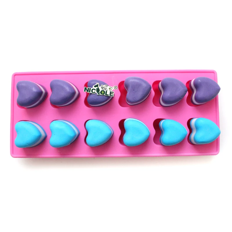 

Silicone Soap Mold 12-Cavity Heart Shape Chocolate Mould DIY Handmade Cake Decorating Tools