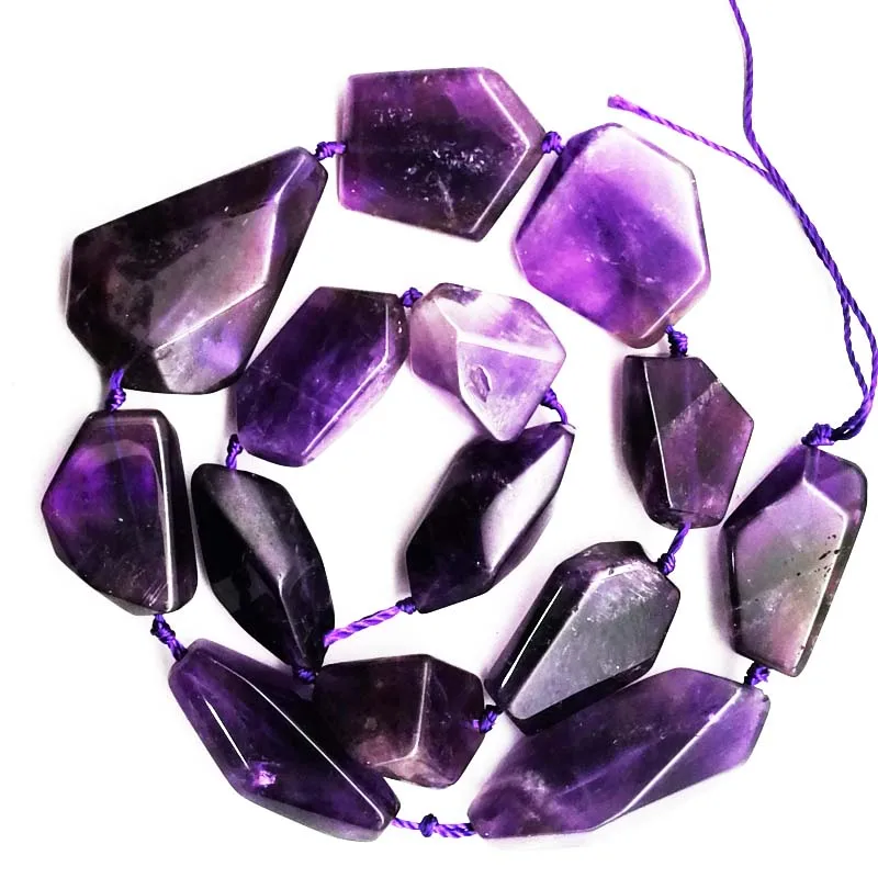 (Бесплатная доставка) 1 нитка 20x9x8-28x19x12mm натуральный Бразилия Amethytss Freeform свободная бусина 15,5 дюймов 2019311CJ032