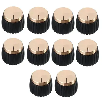 

FLGT-10x Guitar AMP Amplifier Knobs Push-on Black+Gold Cap for Marshall Amplifier
