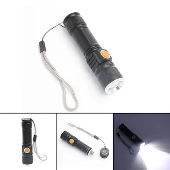 

3 Modes LED USB Rechargeable Flashlight Zoomable Torch Waterproof Flashlights XM-L T6 3800LM Zoomable Lamp Built-in 18650