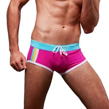Для мужчин; Лоскутные трусы быстросохнущая ванный комплект палавательные трусики на низкой талии Мужские Шорты для купания боксер Плавание костюм сексуальный для Гея купальные костюмы, летняя пляжная одежда
