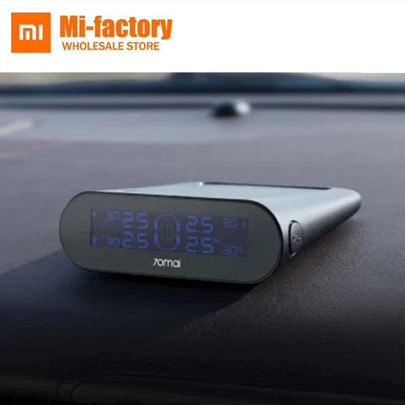 

New Xiaomi 70 Minutes Solar Power Car Tire Pressure Monitoring app with 4 External Sensor LCD Color Display Auto Alarm Syste