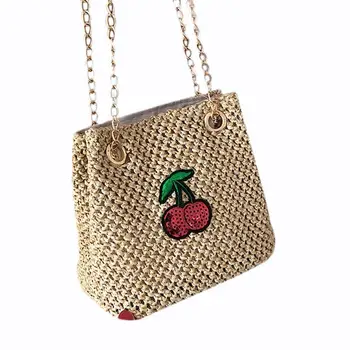 

LJL-Mini Summer Women Shoulder Bag Hand Made Exquisiteness Straw Bags Woven Handbag Sweet Pastoral Rattan Girls Bag Tote Bag
