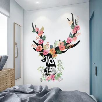 

Northern wind ins elk porch metope adornment stickers wall stick sweet bedroom room wall stickers