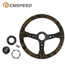 CNSPEED Автомобильный руль Камуфляжный замшевый руль авто глубина 90 мм диаметр 350 мм межосевое расстояние 70 мм ABS YC101399-NC