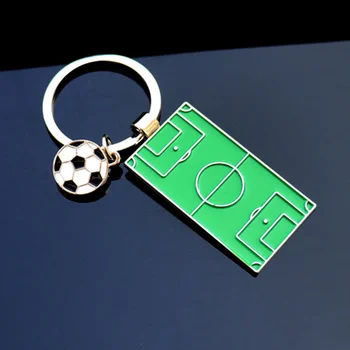 

FREE SHIPPING BY DHL Newest alloy Football Keychains key chain Metal Football Keyrings Mini Football Court for Sports Gifts
