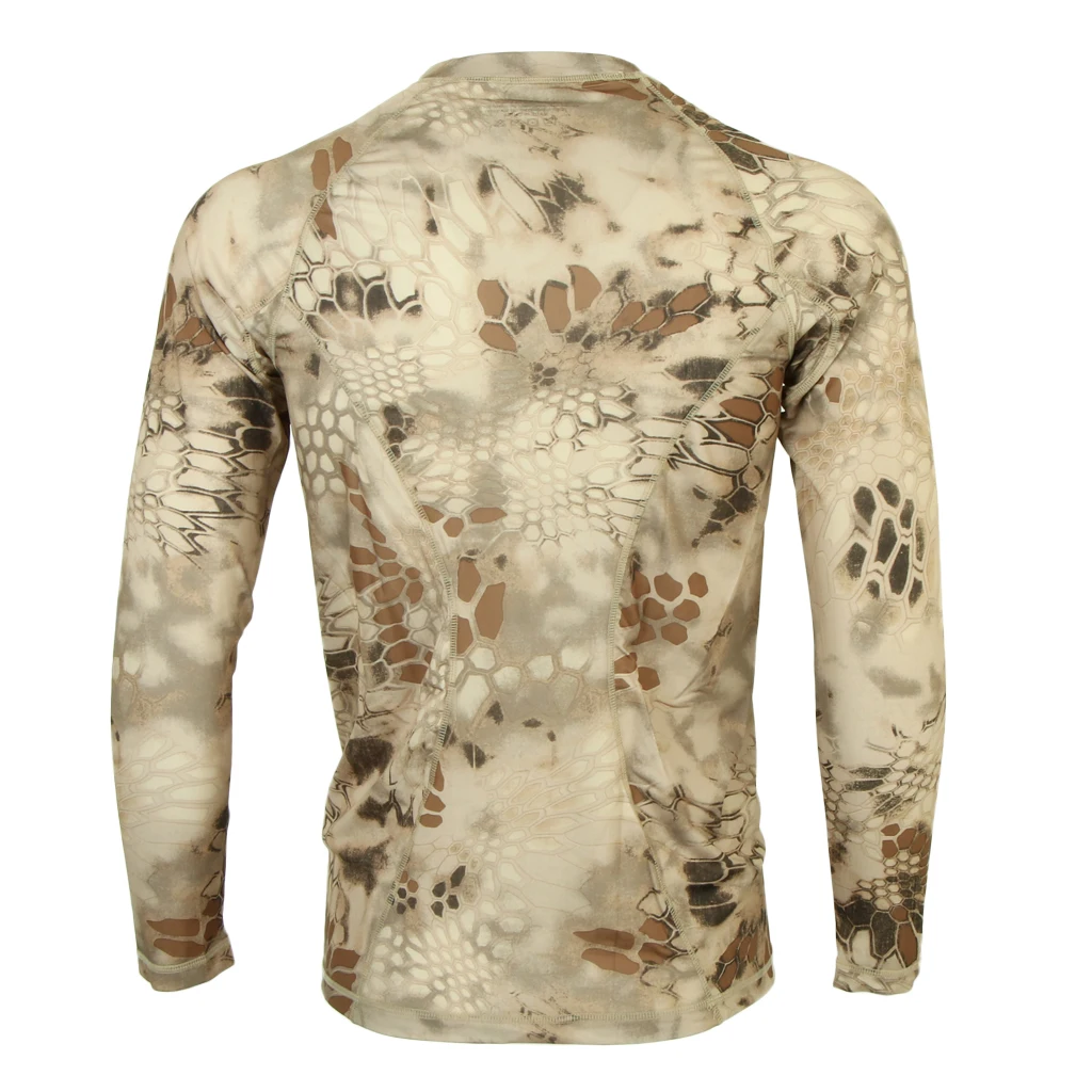 Men Camouflage Long Sleeve Quick Dry Breathable T Shirt for Outdoor Hunting Fishing Sportswear 