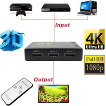 4 к 3 в 1 выход HD HDML Переключатель концентратор разветвитель ТВ коммутатор адаптер Ultra HD для HD ТВ ПК для HD-DVD, SKY-STB, PS3, Xbox36