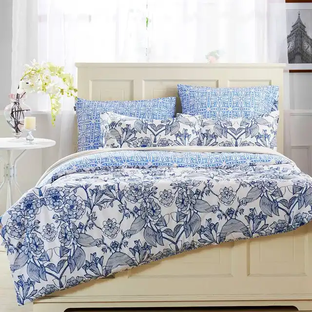 Ikea 4pcs Bedding Set Duvet Cover Fitted Sheet Flat Sheet With