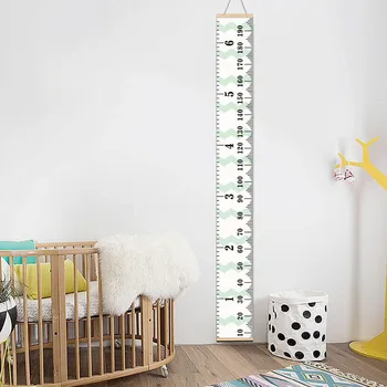 

Personalized Removable Canvas Growth Chart Kid Height Chart Wooden Wall Hanging Kids Room Wall Decorative Measure Height Sticker