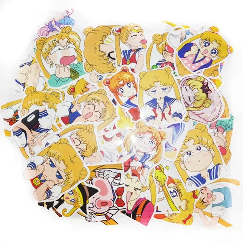 

40pcs/pack Anime Sailor Moon Sticker Cartoon Girl Scrapbook Decor PVC Stationery Stickers School Office Supply