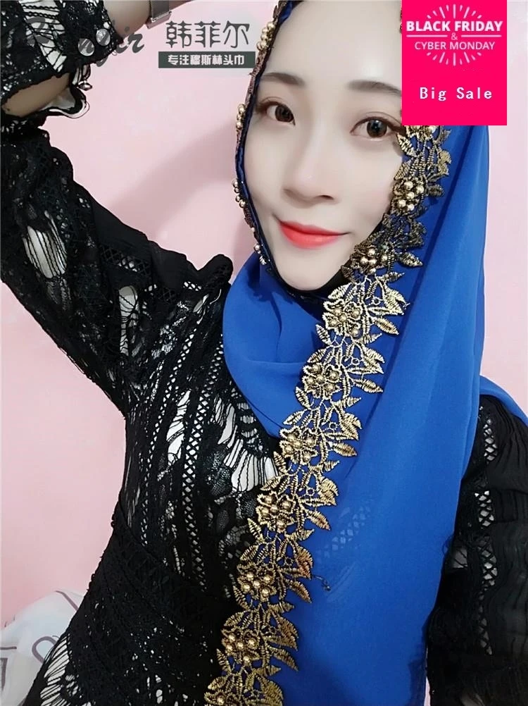 

Islamic Adult Fashion Muslim embroider Diamond Convenient hijab Headscarf Hijab muslim islamic Beading Hijab scarf Wj2526