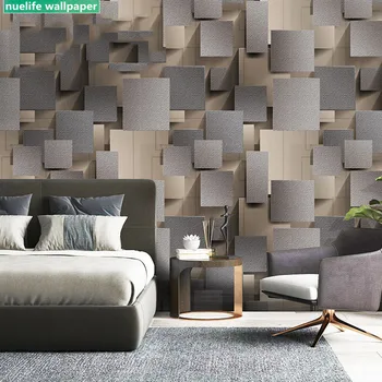 

Nordic style green gray square plaid pattern study living room bedroom old room kids room TV deer velvet background wall paper