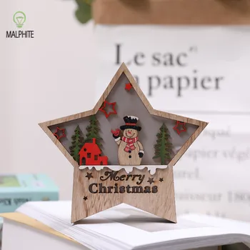 

Nordic Christmas table light Wooden Deer Santa table lamps for bedroom Fixture Living Room lamp wall indoor Decor Luminaire