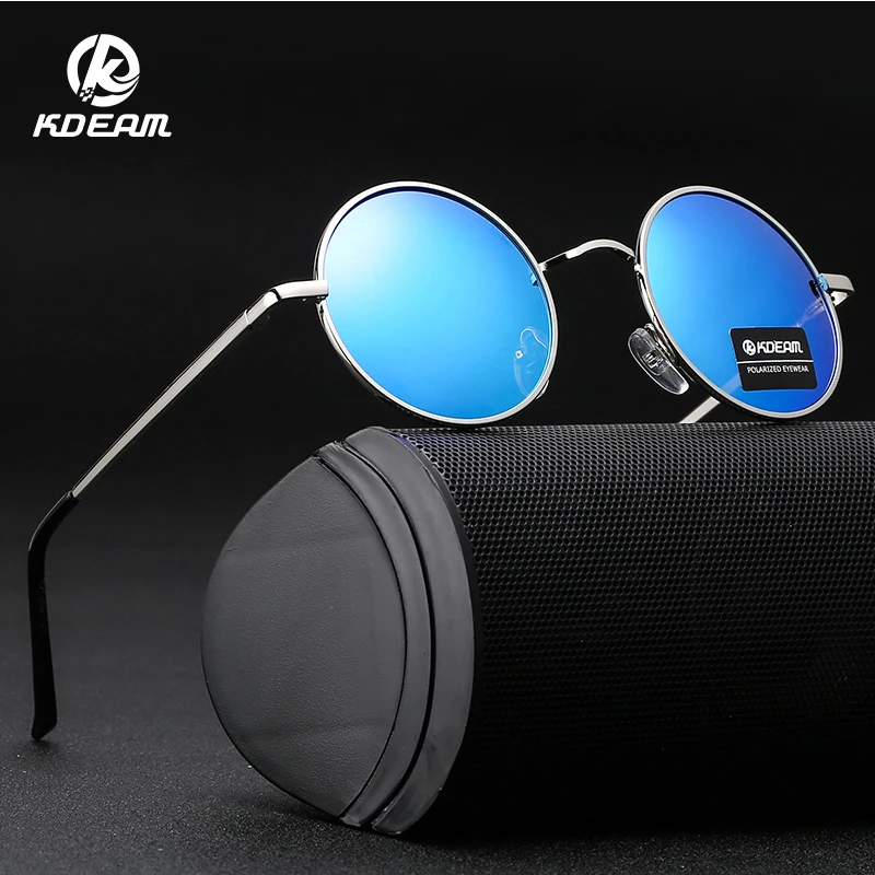 

KDEAM 2019 New Round Sunglasses Coating Retro Men Women Brand Designer Sunglasses Vintage Mirrored Glasses KD801