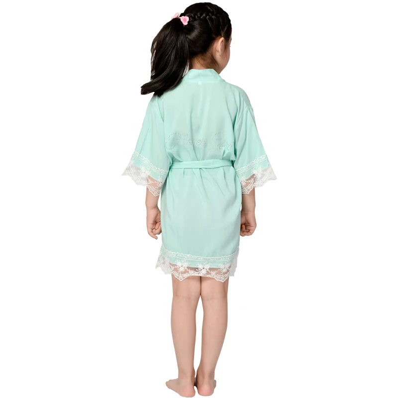 Mr& Mrs/детский кружевной халат с цветочным узором для девочек на заказ, хлопковые халаты, кружевной халат, кимоно для невесты, Детская ночная рубашка, Халат