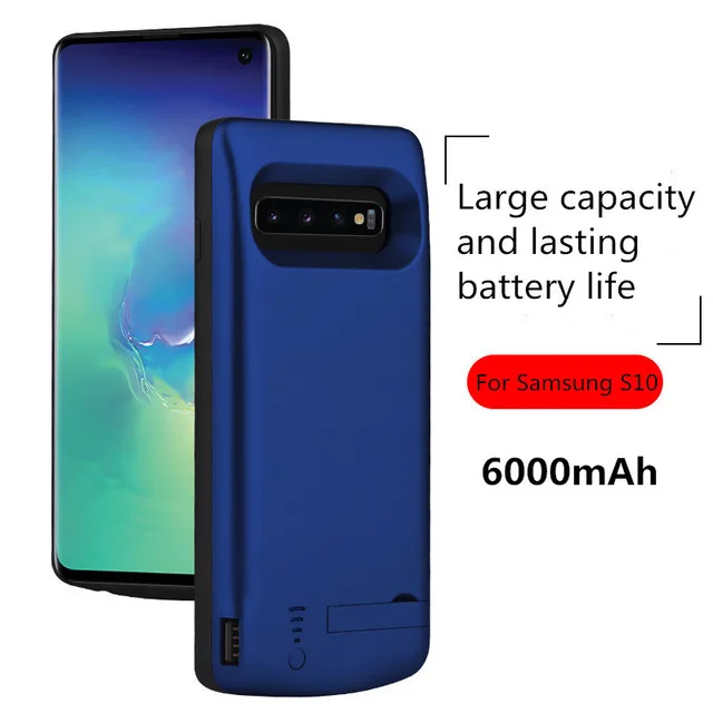 Чехол для зарядного устройства для samsung Galaxy S10 S10e, чехол для зарядного устройства для samsung S10 Plus, чехол для аккумулятора s - Цвет: Blue   For  S10