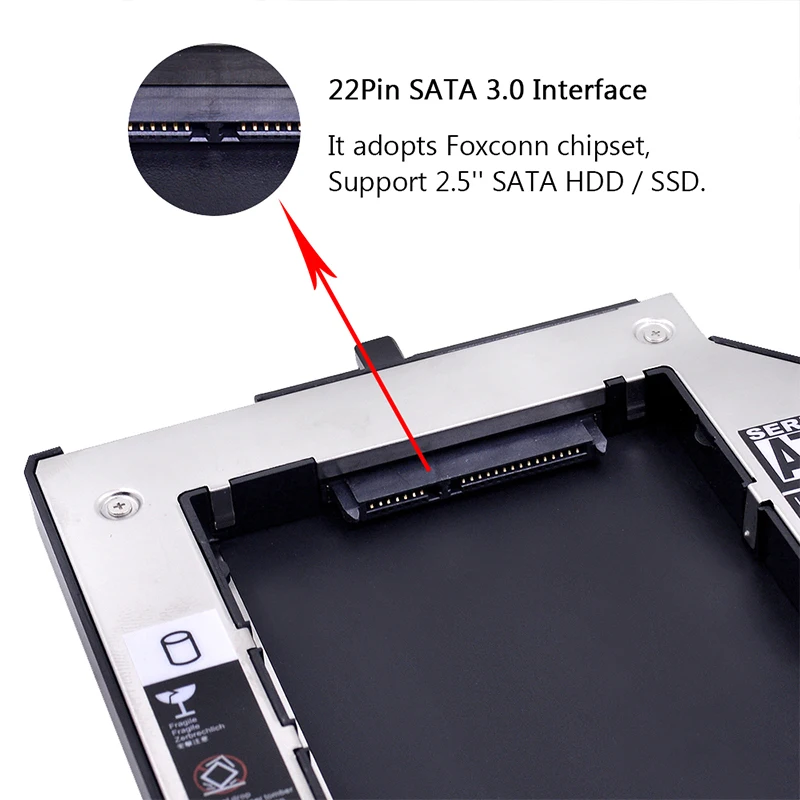 Переходник SATA 3 0 для установки второго жесткого диска 12 7 мм 2 5 дюйма корпус