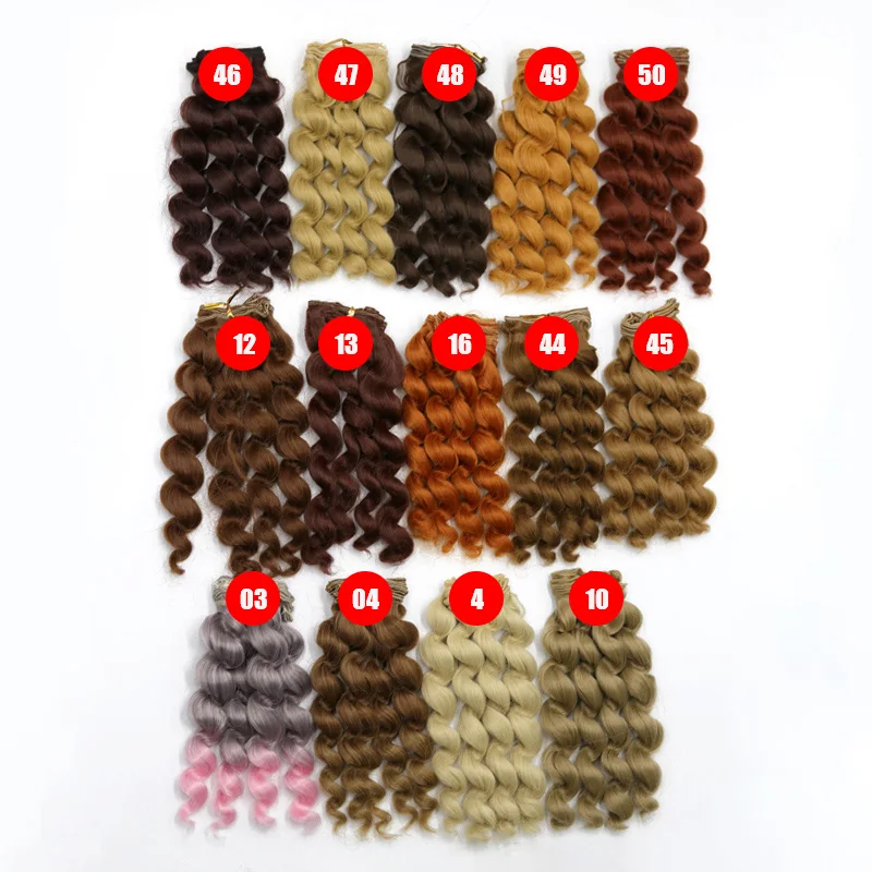 Toy wigs doll wigs doll accessories Msiredoll bjd wig Accessories 1piece 15*100CM doll hair for 1/3 1/4 1/6 1/12 Curly doll hair bjd wig diy