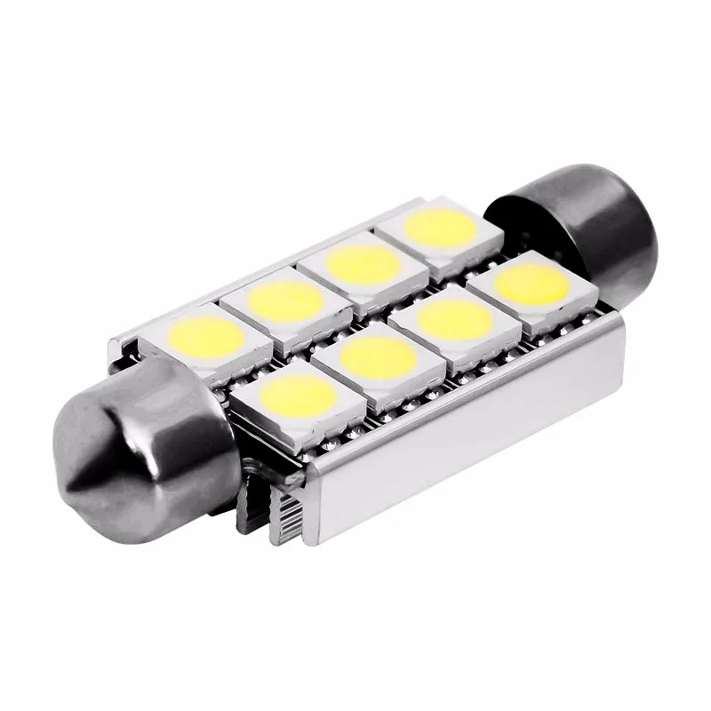 Гирлянда подключению CAN-шины 42 мм светодиодный C5W CANBUS ERROR FREE 8 SMD 5050 светодиодный интерьер автомобиля Светильник лампы 8 светодиодный автоматическая лампа для чтения белый 12V