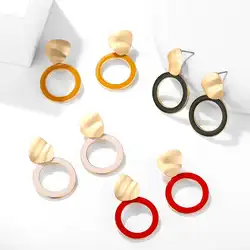 DreamBell женские серьги золотистого цвета стильные матовые блестящие яркие серьги-кольца для женщин ювелирные изделия