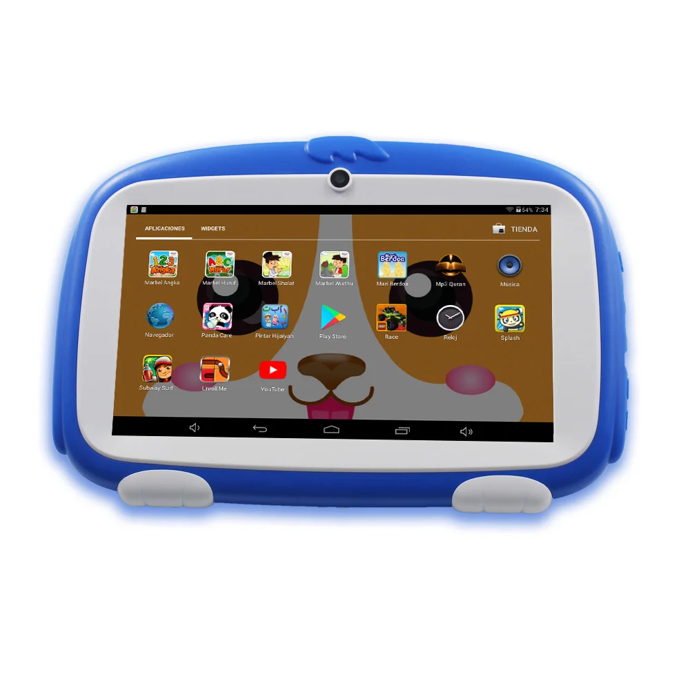 

7 Inch Android4.4 Kids Tablets Pc Bluetooth Installed Best gifts for Children Rubber sheath cover Quad Core More learning App