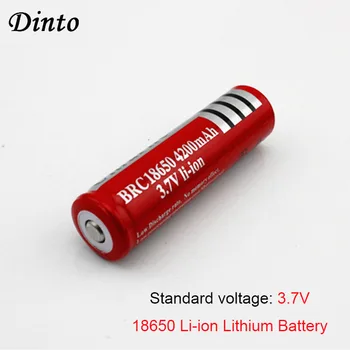 

Dinto 2pcs 4200 mAh 3.7V 18650 Lithium Li-ion battery Rechargeable Batteries for LED Flashlight Torch Laser Pen