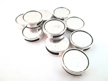 

Ten 15mm Silver Plated Bezel Slide Charm Pendants, B18theof