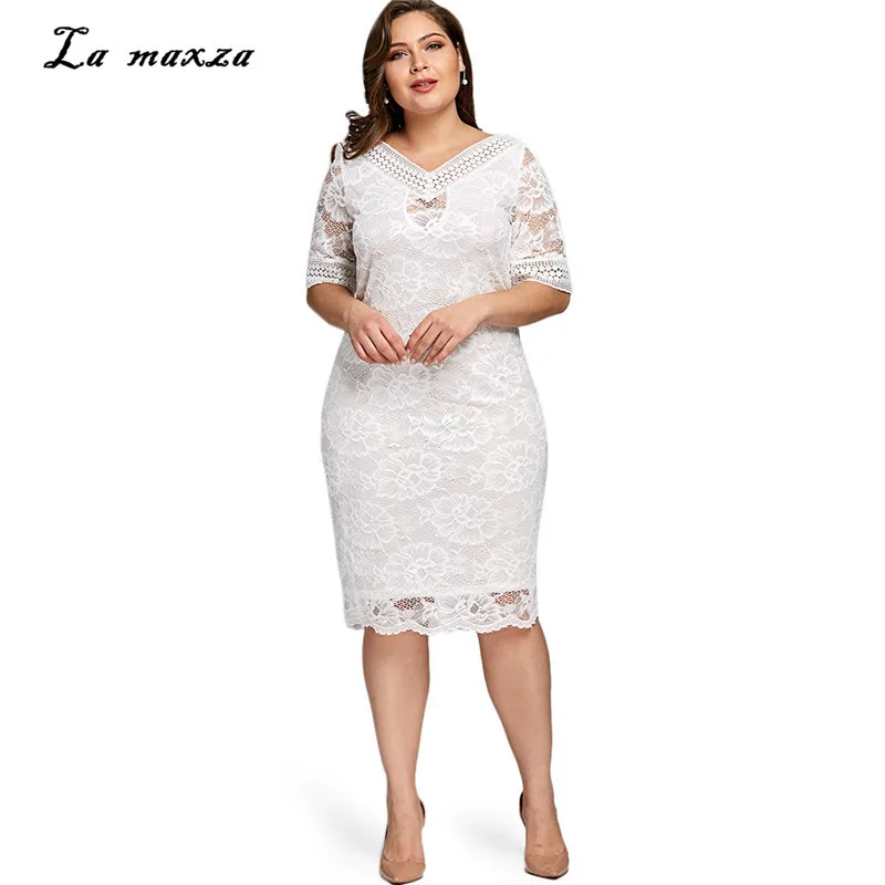 Плюс Размеры платье 5XL Для женщин летние кружевные пикантные Vestidos Винтаж модные Повседневное ПР Midi платье
