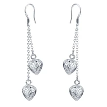 

Wholesale Low Price Silver Color Hollow Long Drop Earrings Woman Fashion Party Jewelry Valentine's Day drop shipping brinco