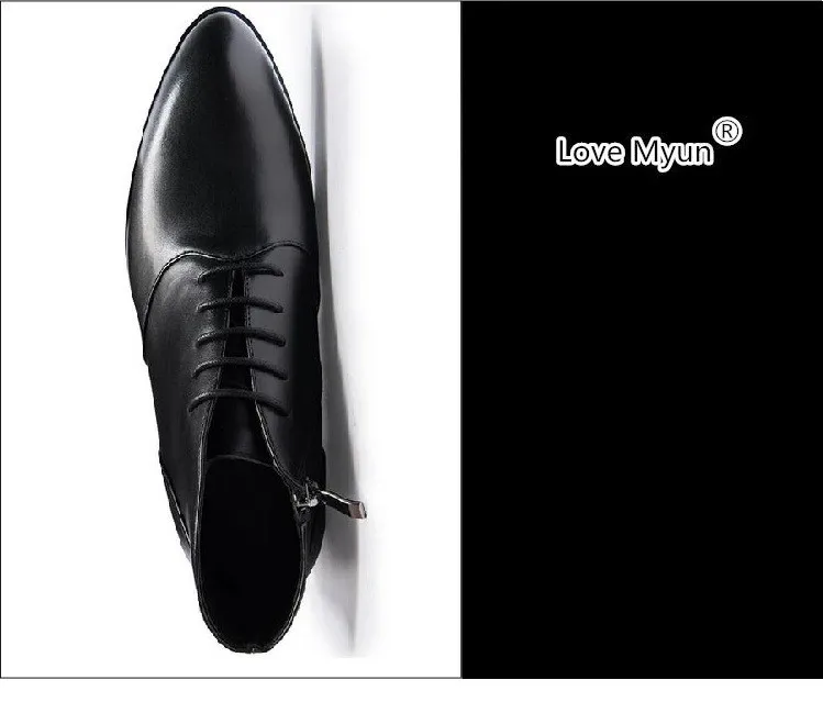 Осень wienter новые мужские натуральная кожа модные ботинки с острым носком в деловом стиле Челси Ботинки Мужская Рабочая Ботильоны 36 44