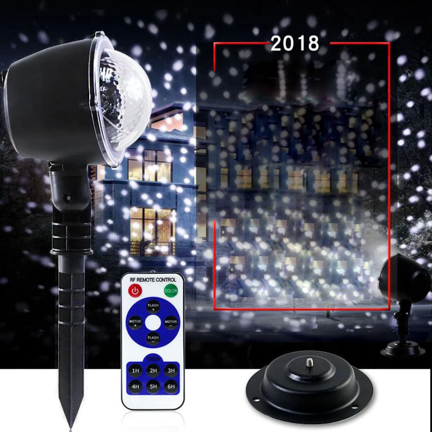Christmas Snowflake Laser Light Snowfall Projector IP65 Moving Snow Outdoor Garden Laser