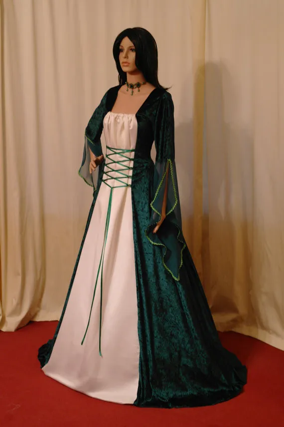 Потрясающее платье длинное средневековое платье атласная лента эпоха Ренессанса костюмы больших размеров платье на заказ все размеры