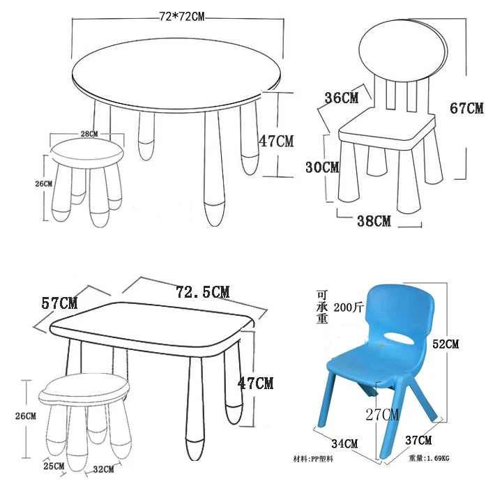 Детские столы и стулья. Сливы стул
