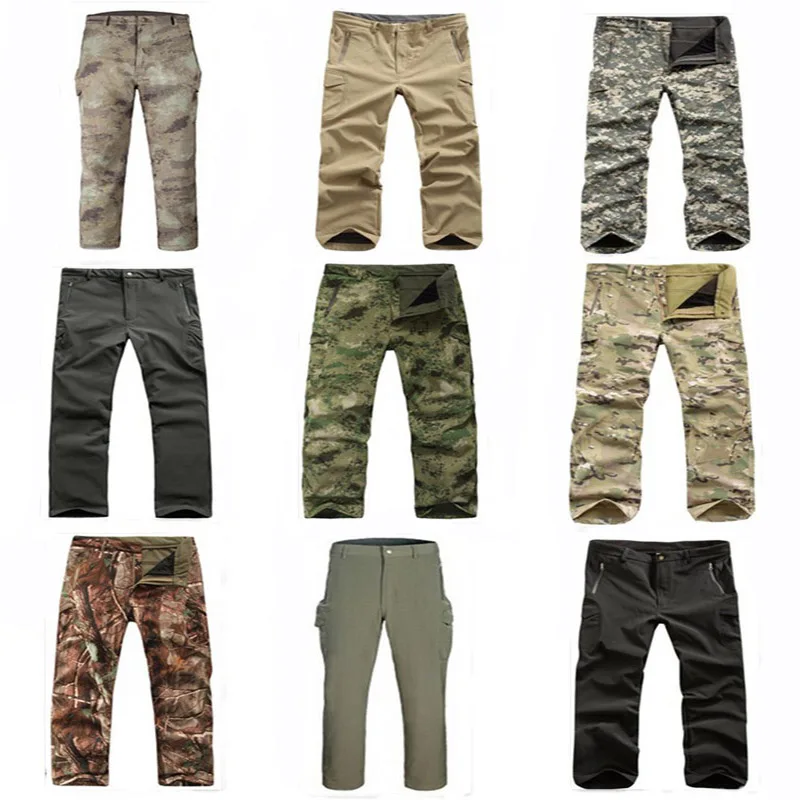 Al aire libre accesorios pantalones de senderismo-Montaña Camping senderismo caza Deporte Pantalones de deporte táctico Softshell TAD pantalones 12 colores