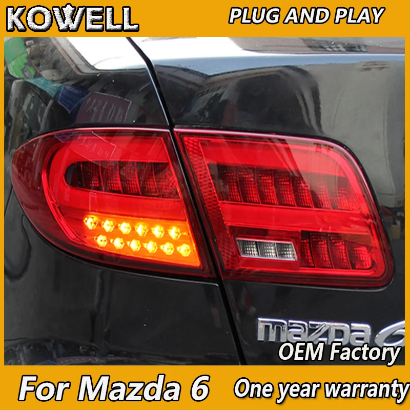KOWELL Car Styling for Mazda 6 LED Taillights 2004 2005 2006 2013 Mazda6 Tail Lamp Rear Lamp DRL