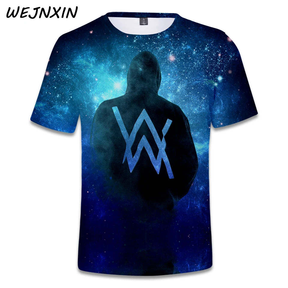 

Summer Latest Hip Hop DJ Alan Walker 3D TShirt Faded Printing Short Sleeve T-Shirt Unisex Camisetas Hombre Large Size Clothing