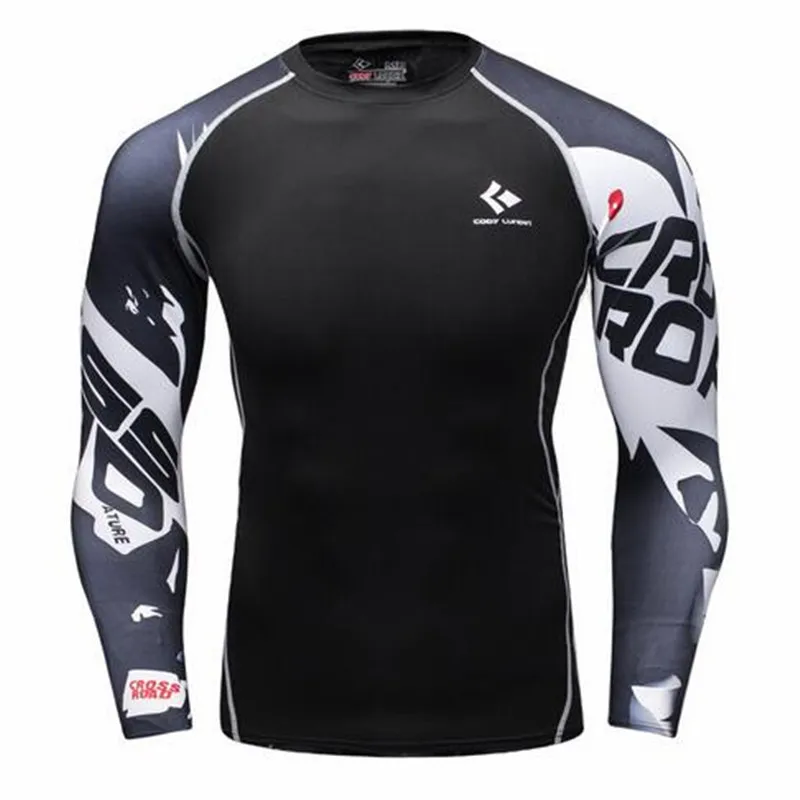 Mens Compression Shirts Bodybuilding Skin Tight Long Sleeves Jerseys Clothings Exercise Workout Fitness Sportswear | Мужская одежда