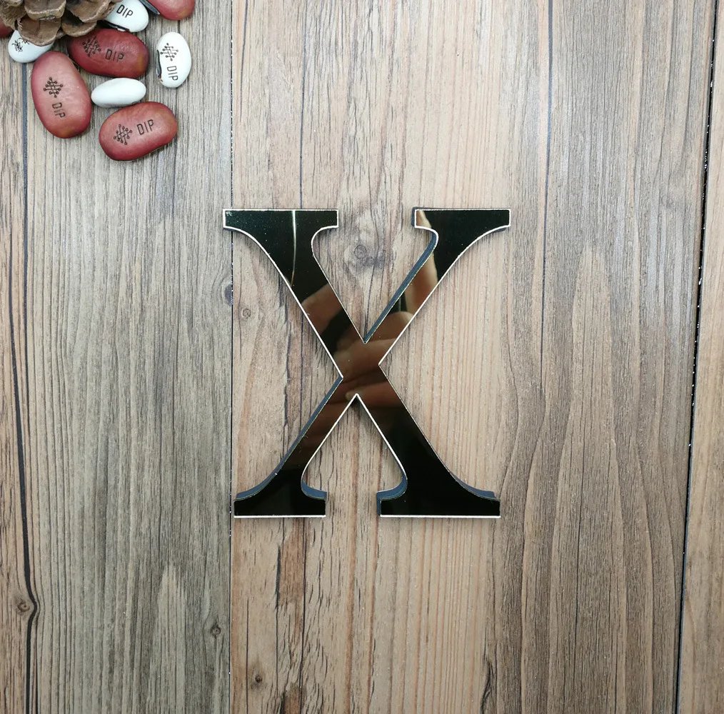 X DIY глоден акриловые буквы 26 английские свободные буквы Алфавит огни Свадебная вечеринка комната фигурки для домашнего декора - Цвет: X