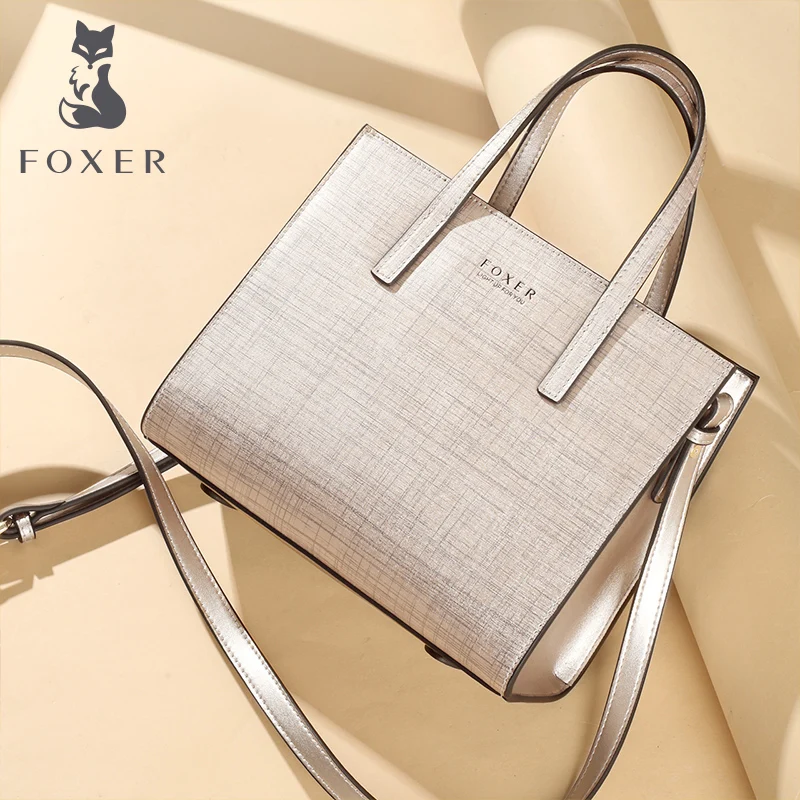 FOXER Women Fashion Leather Handbags Lady Shoulder Bag Simple & Luxury Tote Bags For Female Classic High Quality Bags For Girl FOXER Women Fashion Leather Handbags Lady Shoulder Bag Simple & Luxury Tote Bags For Female Classic High Quality Bags For Girl