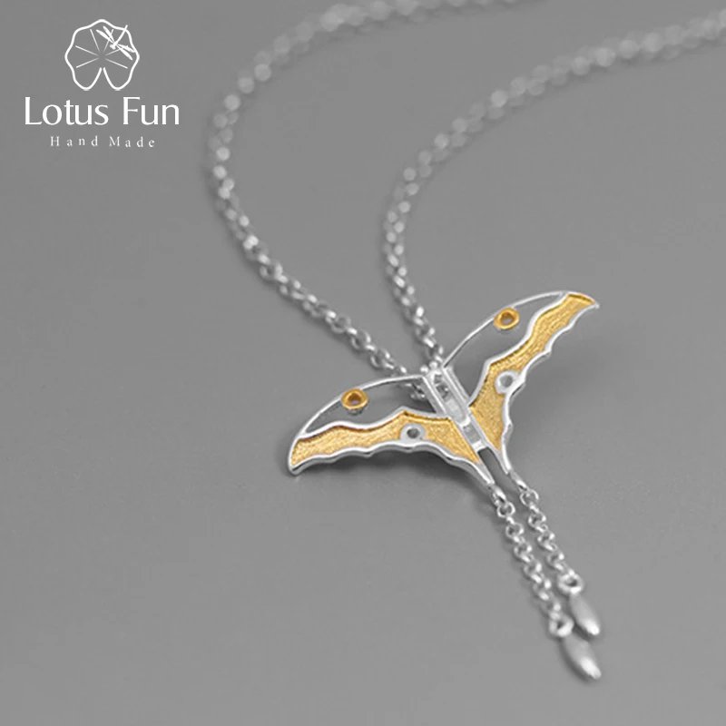 Lotus Fun Настоящее 925 пробы серебро натуральный творческий ручной работы ювелирные изделия полые бабочка